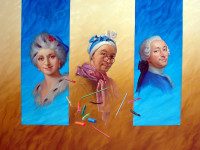 Enrique Campuzano, Opus 827. Óleo en tela, 100 x 130 cm., Autorretratos de Rosalba Carriera, J-B Simeìon Chardin y M.Quentin de la Tour, 2011